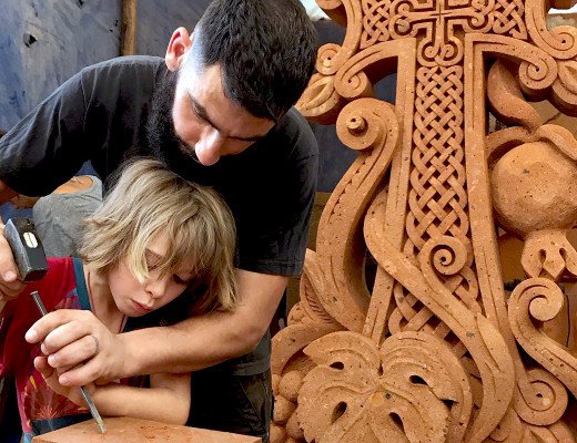 Khachkar carving master class in Yerevan