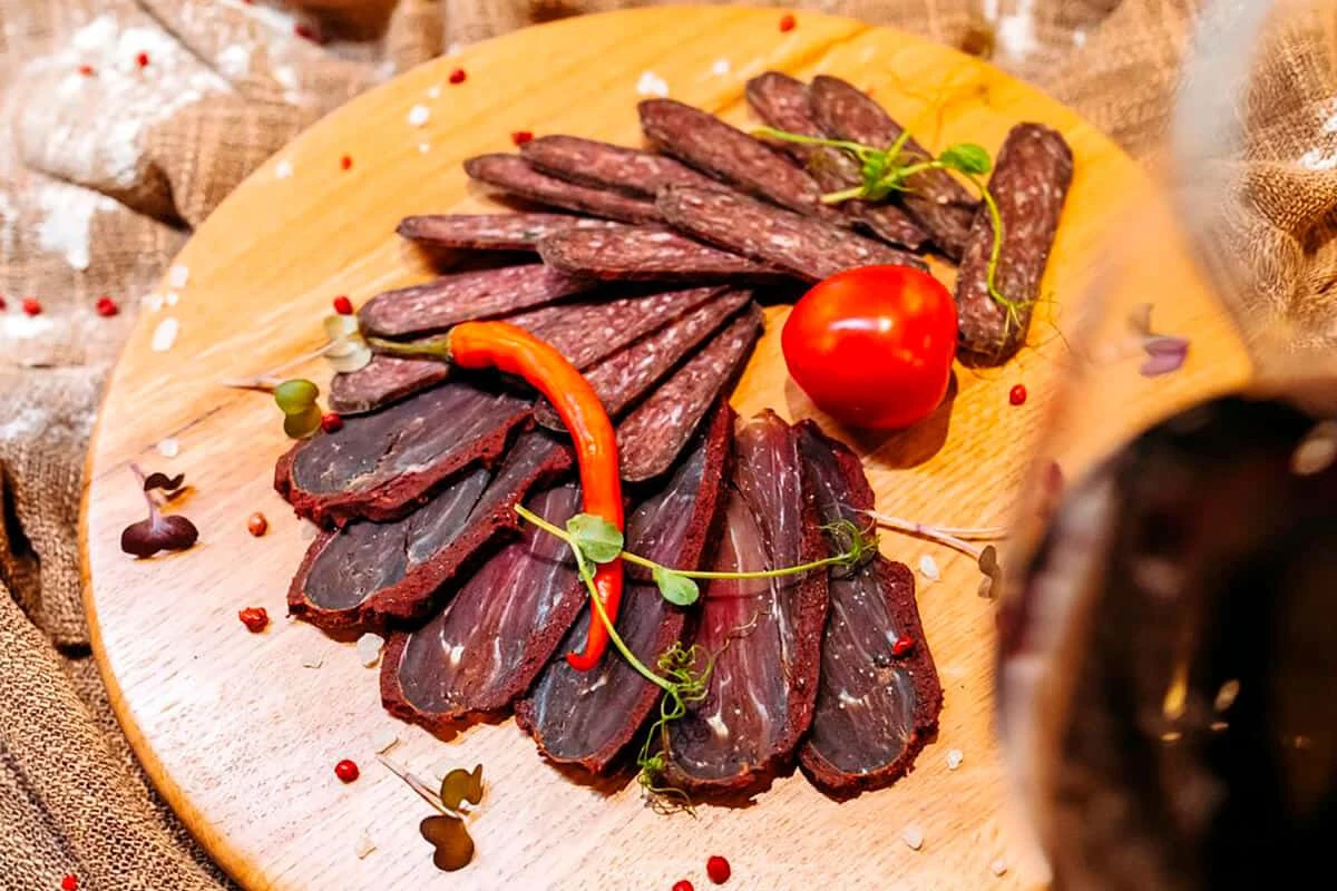 Basturma and sujuk Selection of gifts and souvenirs from Armenia: Basturma and sujuk