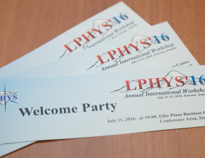"25th Annual International Laser Physics Workshop", Yerevan. 10-16 July, 2016. Number of participants: 400