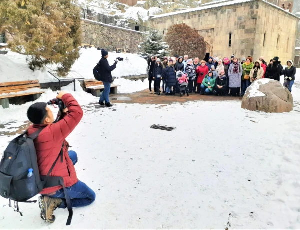 Chor Wirap, Stausee Asat, Garni, Meisterklasse fürs Lawasch-Backen und für Weihnachtssüßigkeiten, Geghard