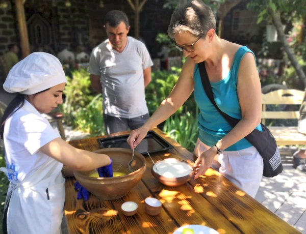 Echmiadzin Cathedral, St. Hripsime, St. Gayane, Gata making, Voskeni wine factory